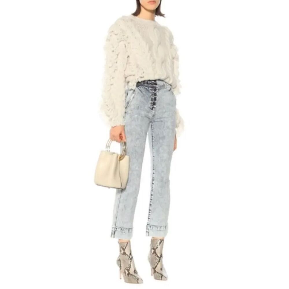 Ulla Johnson Ellis Acid Wash Wide Jeans Light Wash Size 6 Cropped